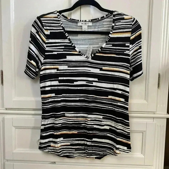 White House Black Market Tops - White House black market NWT striped v-neck foundation tee